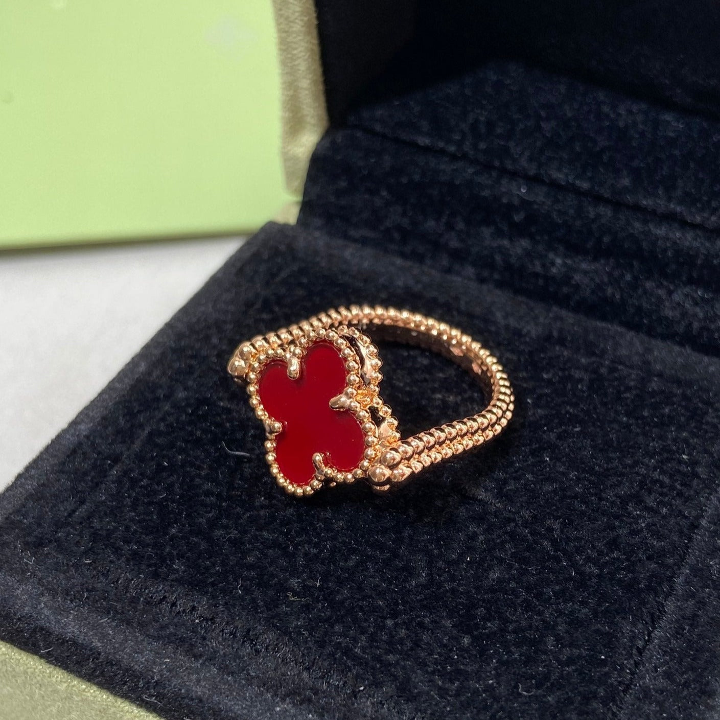 [Angela Jewellery]CLOVER RIVERSIBLE PINK GOLD RING