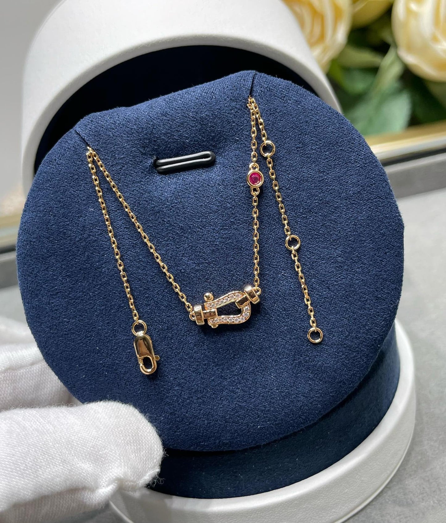 [Angela Jewellery]FORCE 10 DIAMOND PINK GOLD NECKLACE