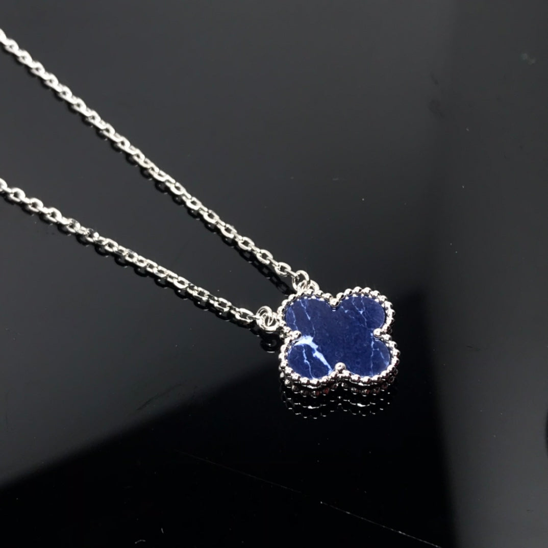 [Angela Jewellery]CLOVER PIETERSITE SILVER LONG NECKLACE