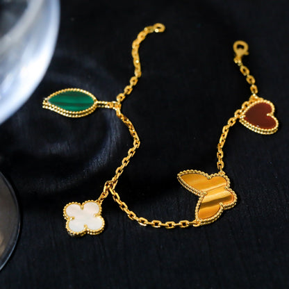 [Angela Jewellery]LUCKY SPRING 5 MOTIF GOLD BRACELET
