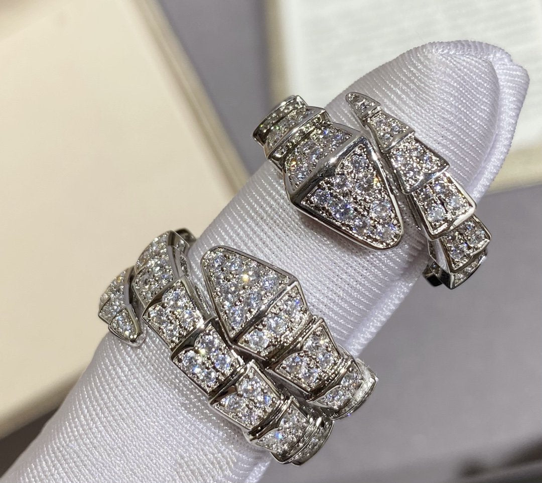 [Angela Jewellery]SERPENTI LARGE RING SILVER DIAMOND PAVED