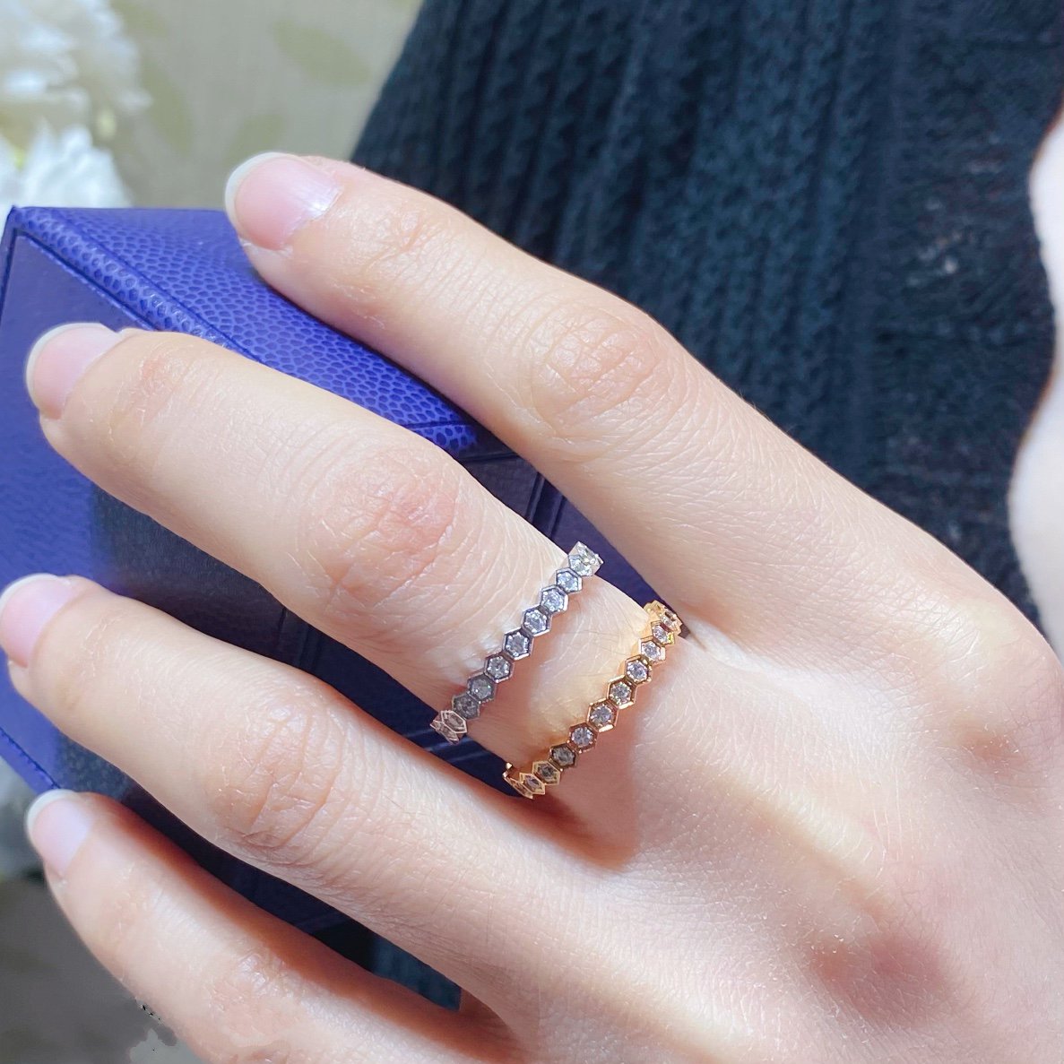 [Angela Jewellery]BEE LOVE DIAMOND PAVED SMALL RING