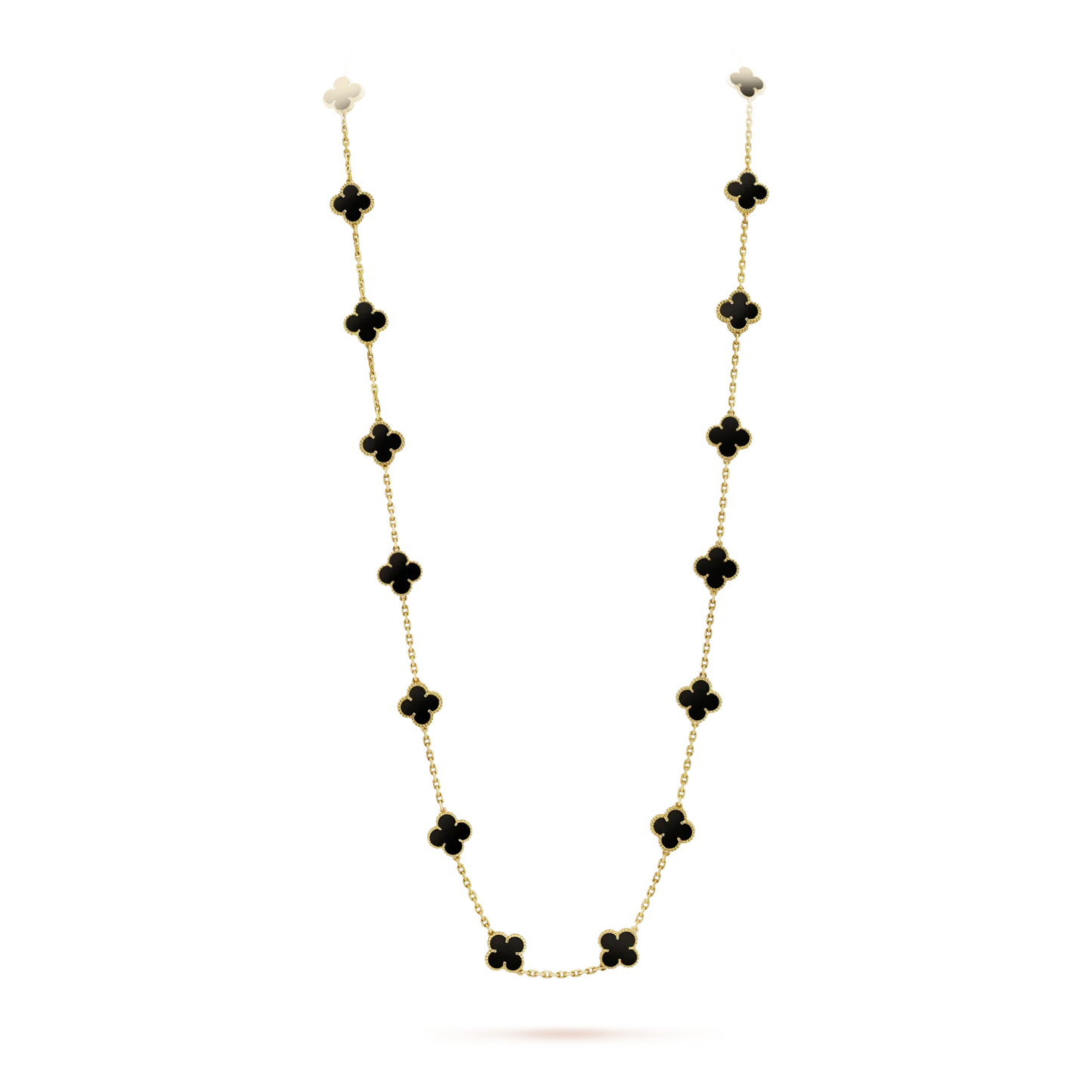 [Angela Jewellery]CLOVER 20 MOTIFS ONYX NECKLACE