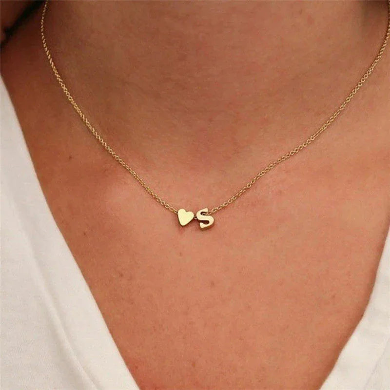 Ria Initial Letter Gold Necklace