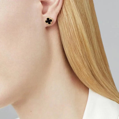 [Angela Jewellery]CLOVER MINI 9.5MM BLACK MOP EARRINGS