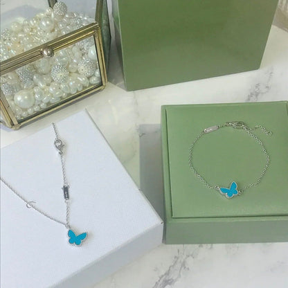 [Angela Jewellery]BUTTERFLY TURQUOISE BUTTERFLY BRACELET SILVER
