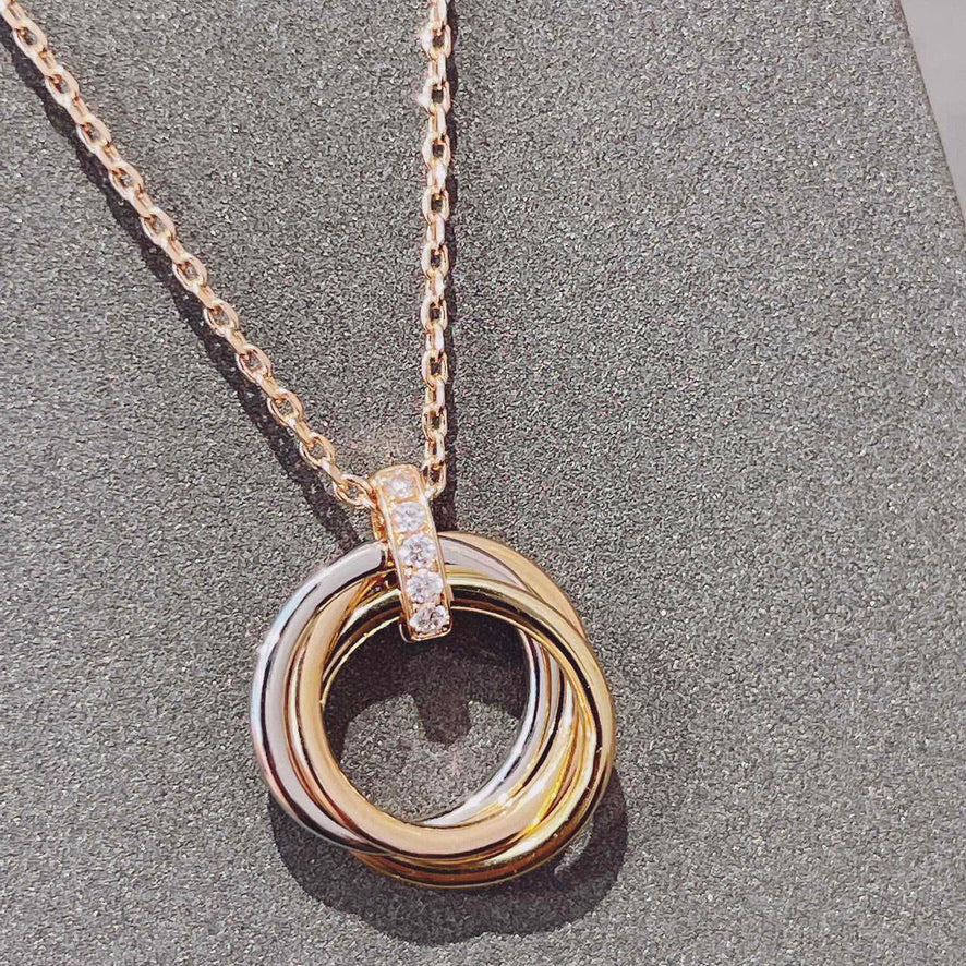 [Angela Jewellery]TRINITY NECKLACE GOLD  DIAMONDS