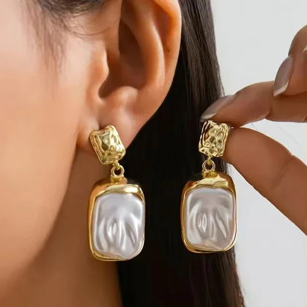 Brittany Freshwater Pearl Slate Earrings