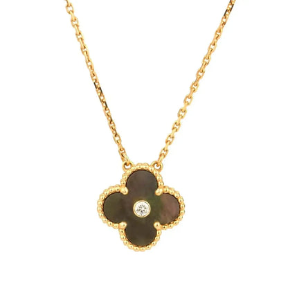 [Angela Jewellery]CLOVER 15MM DIAMOND AND MOTHER-OF-GREY NECKLACE