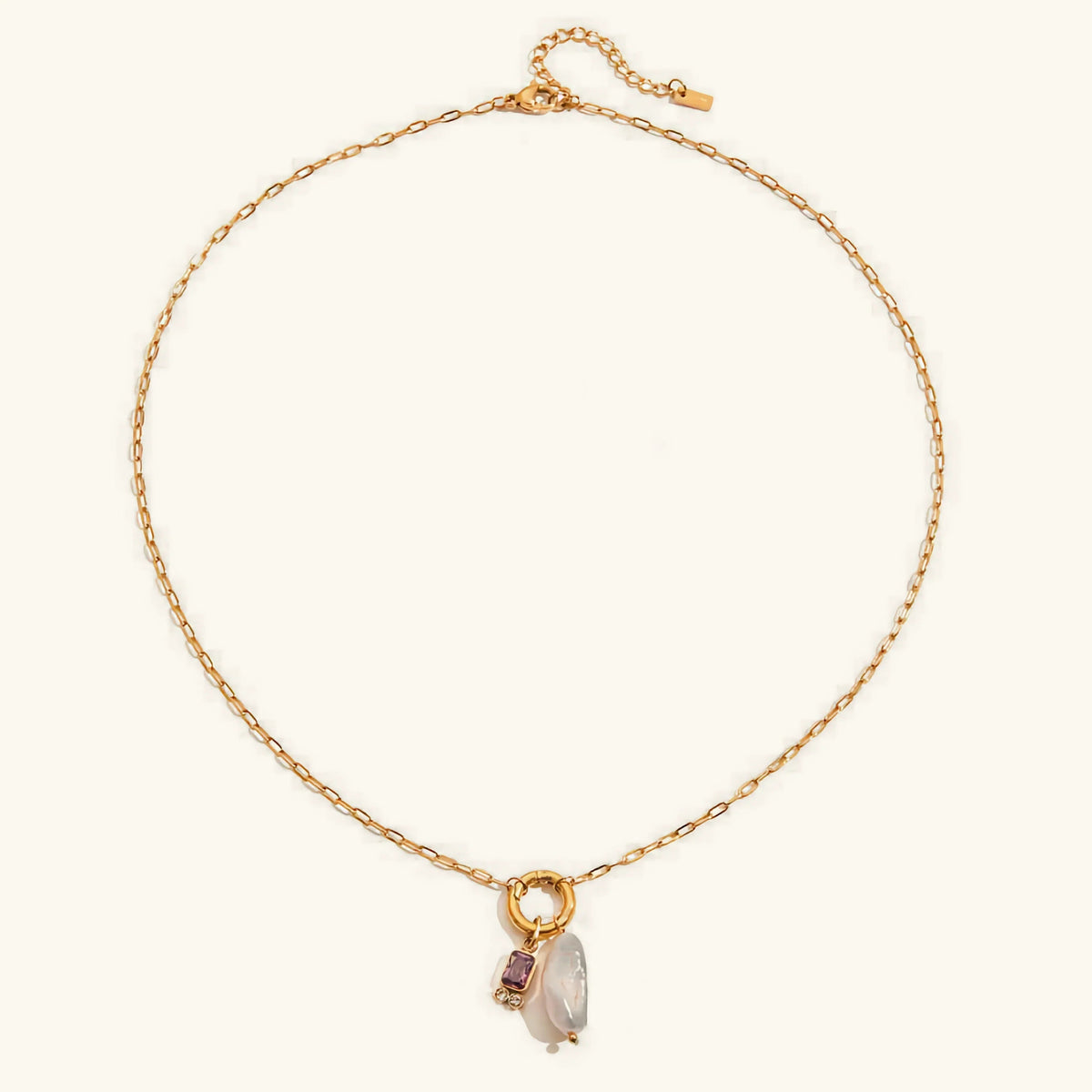 Caitlin Birthstone Pearl Necklace