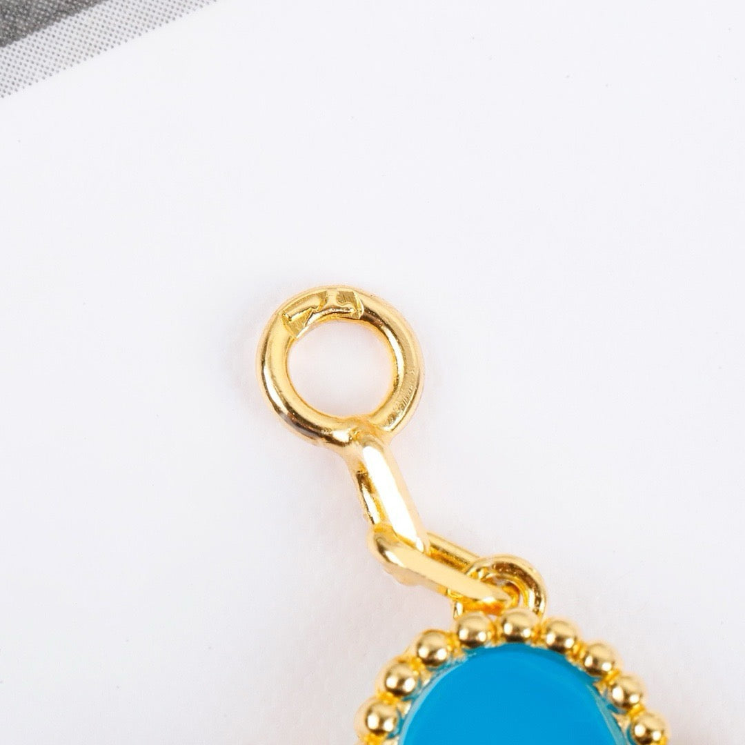 [Angela Jewellery]CLOVER 5 MOTIFS TURQUOISE BRACELET