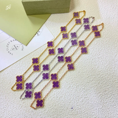 [Angela Jewellery]CLOVER 10 MOTIFS  PURPLE VIOLET  NECKLACE