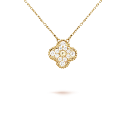 [Angela Jewellery]CLOVER 15MM DIAMOND SINGLE FLOWER NECKLACE