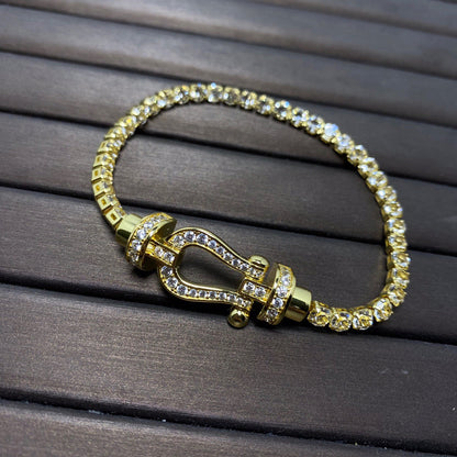 [Angela Jewellery]FORCE  LARGE HORSESHOE FULL DIAMOND TENNIS BRACELET