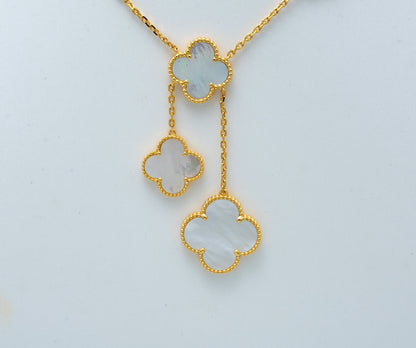 [Angela Jewellery]CLOVER MOTHER OF PEARL NECKLACE 6 MOTIF