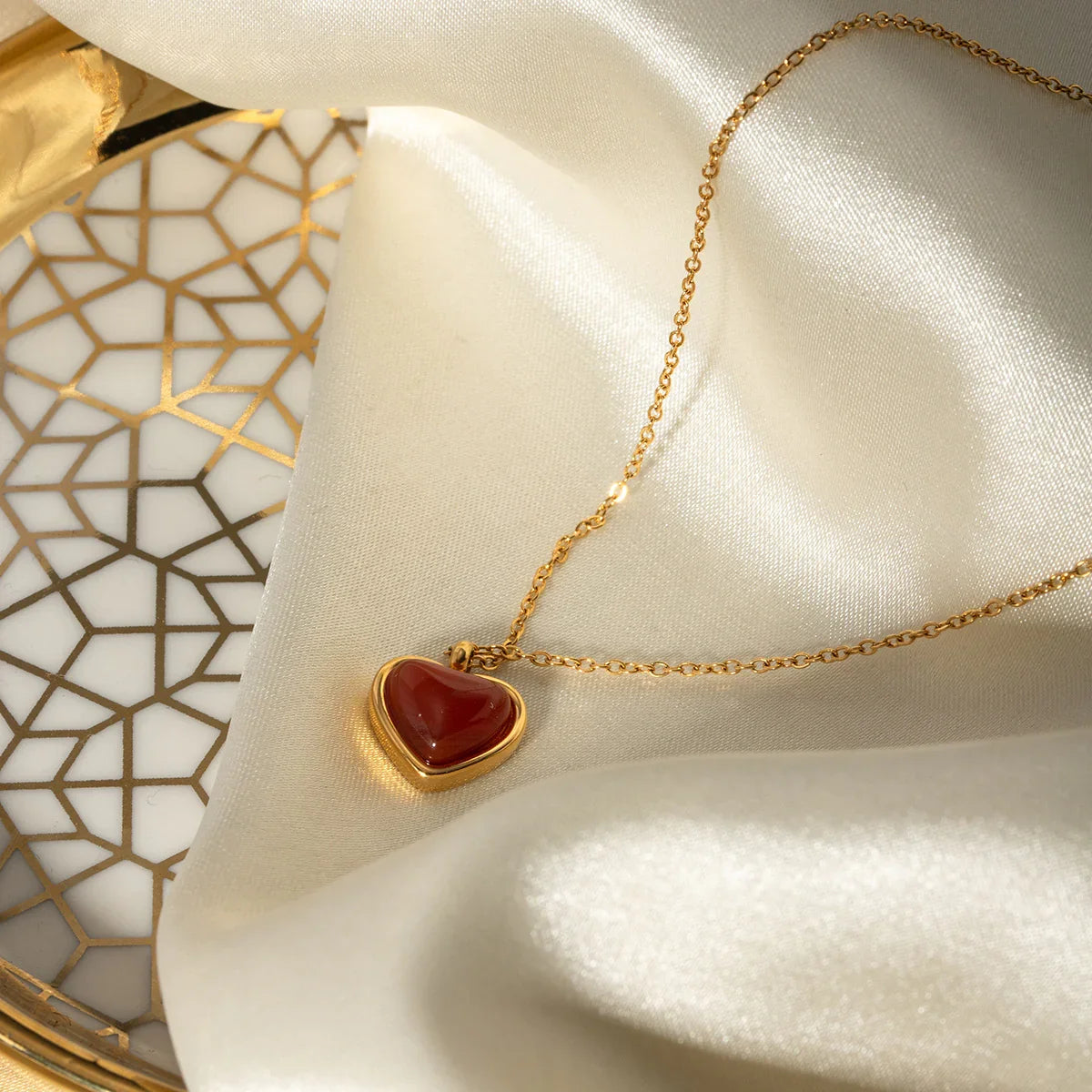 Cecily Gold Heart Necklace