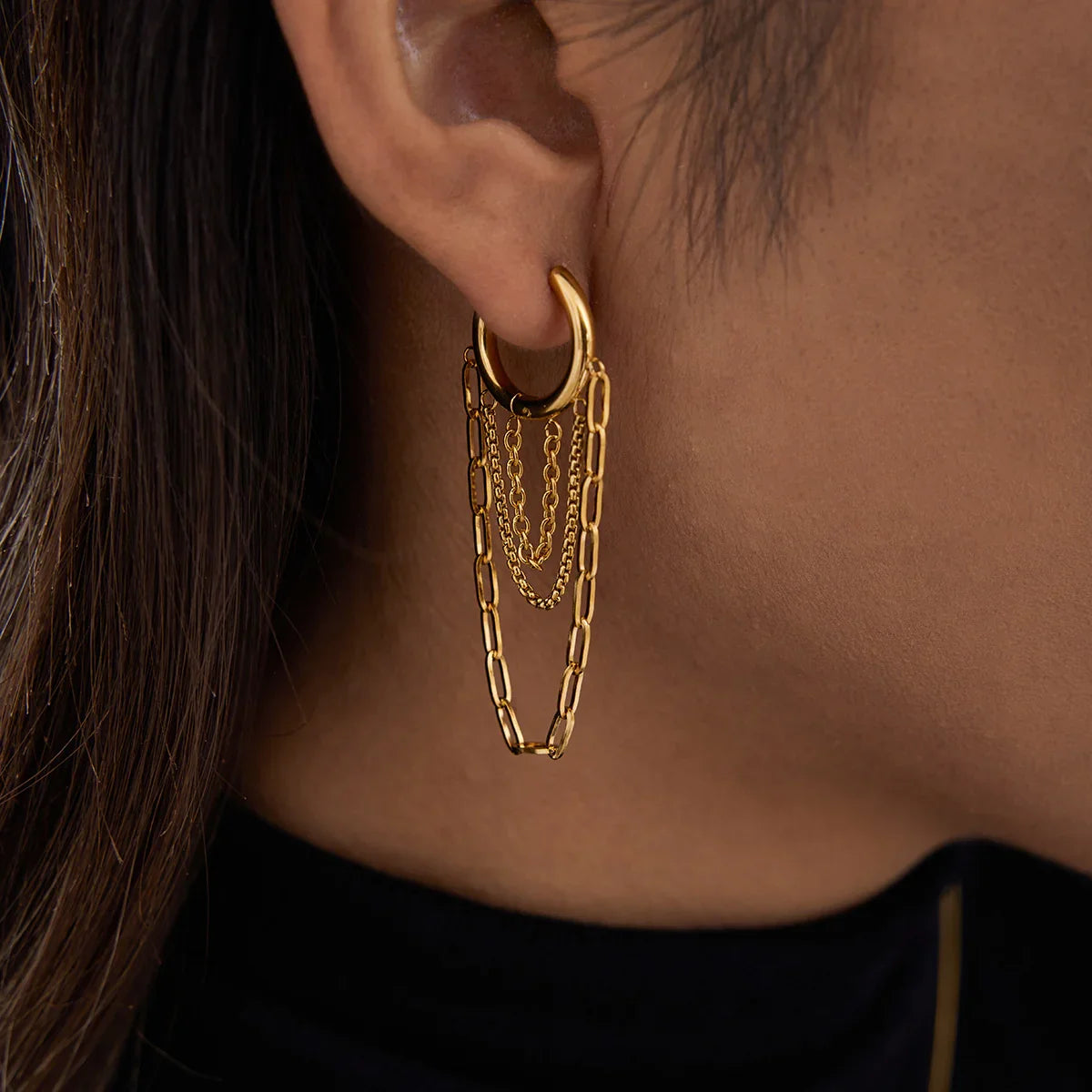 Alaina Link Chain Hoops