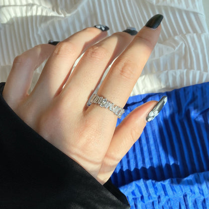 Angela Jewelry]Delicate Multi Shape Tennis Ring