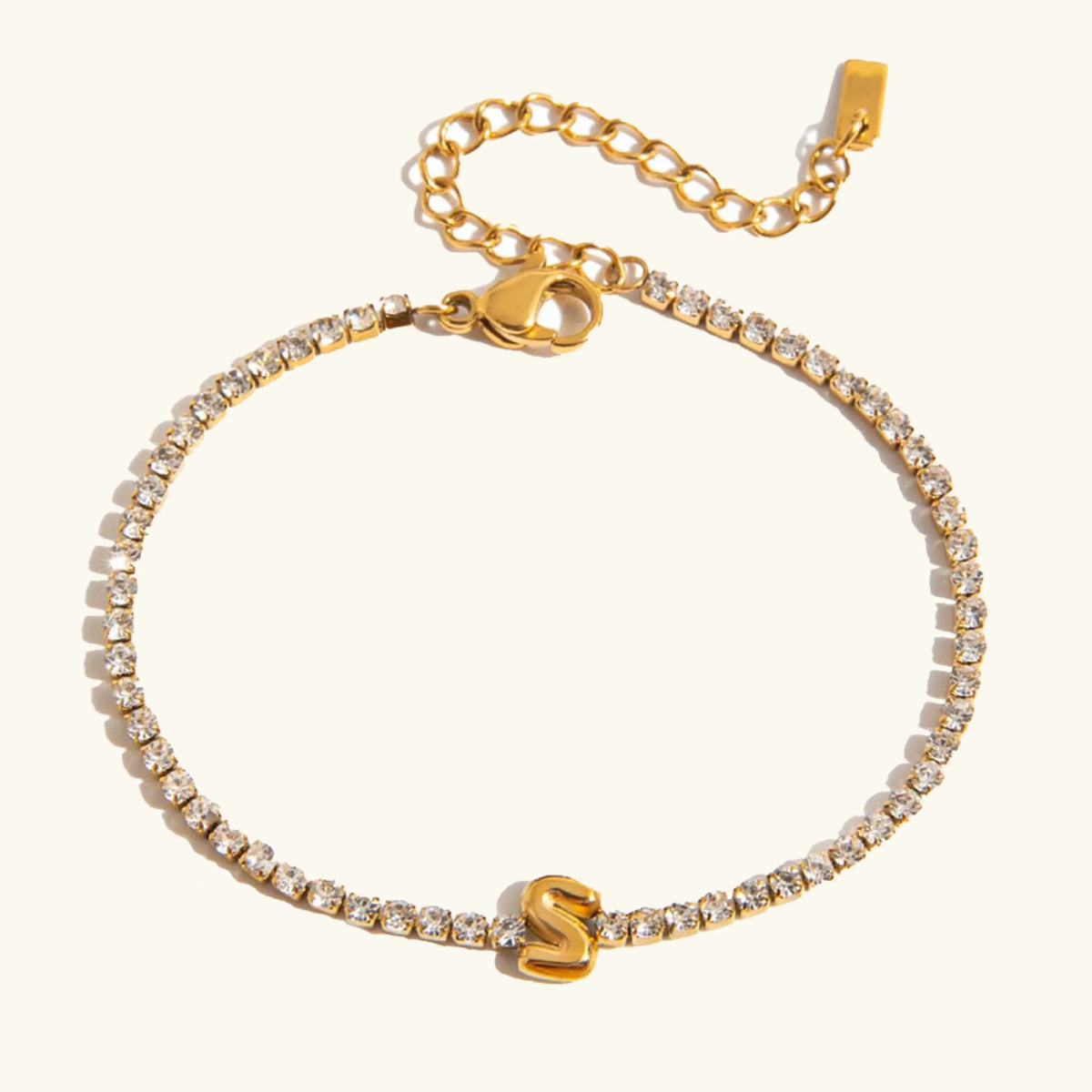 Avaria Bubble Letter Tennis Bracelet