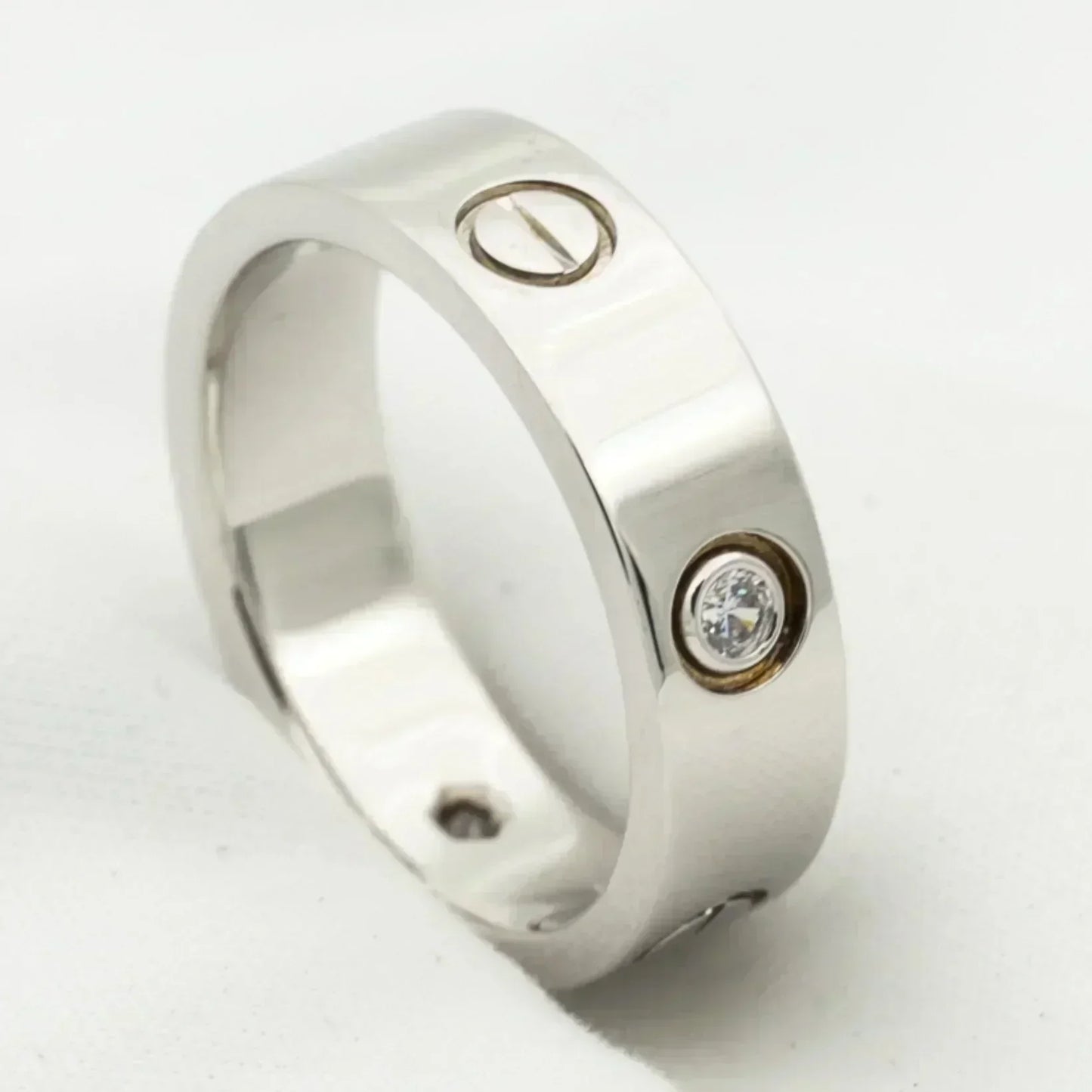 [Angela Jewellery]LOVE RING 5.5MM 3 DIAMONDS SILVER