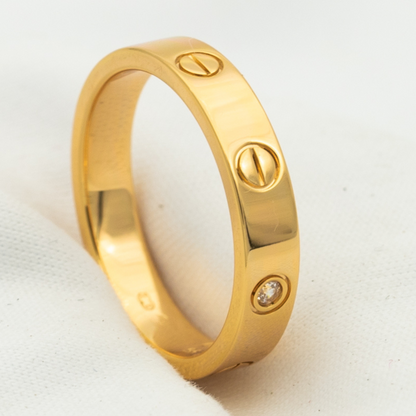 [Angela Jewellery]LOVE RING 4MM 1 DIAMOND PINK GOLD