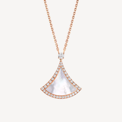 [Angela Jewellery]DREAM MOP DIAMOND PAVED PINK GOLD NECKLACE