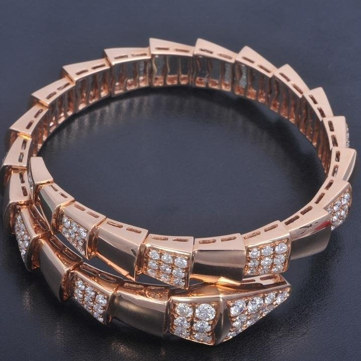 [Angela Jewellery]SERPENTI WIDE BRACELET PINK GOLD DIAMOND