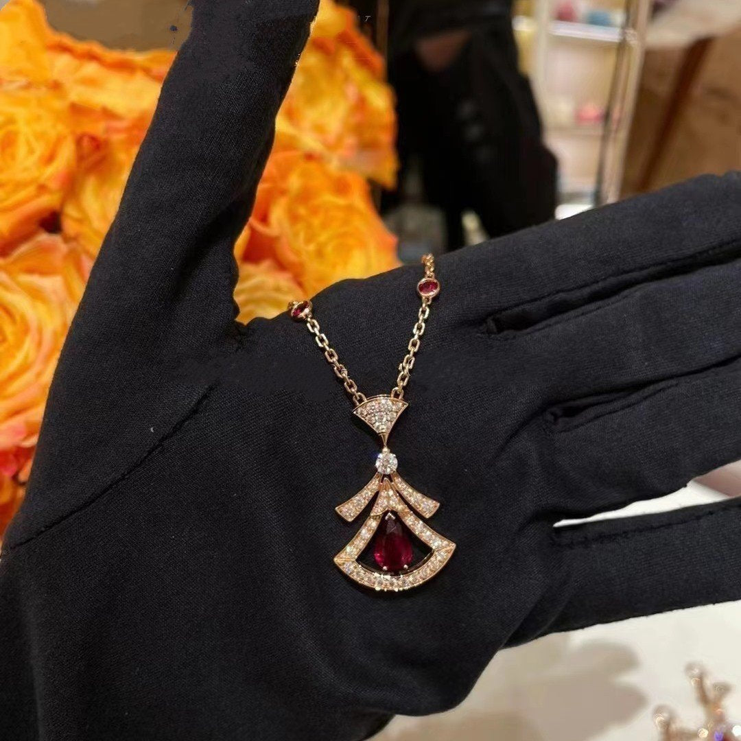 [Angela Jewellery]DREAM NECKLACE CARNELIAN DIAMOND PINK GOLD