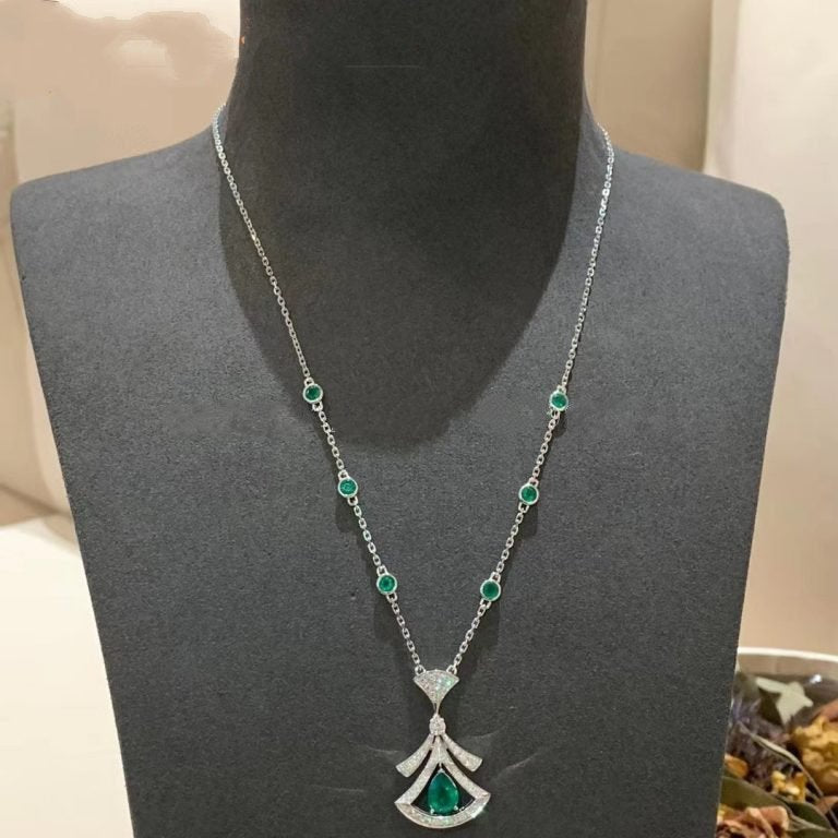 [Angela Jewellery]DREAM NECKLACE MALACHITE DIAMOND SILVER