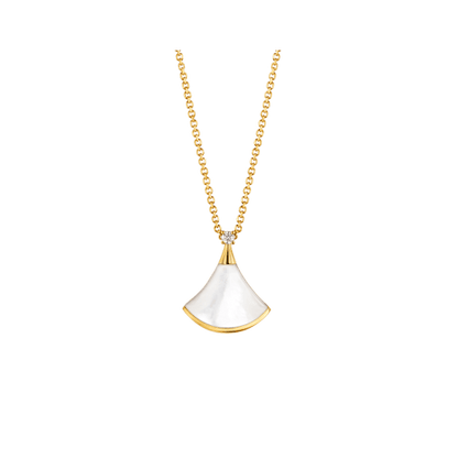 [Angela Jewellery]DREAM NECKLACE WHITE MOP GOLD 1 DIAMOND