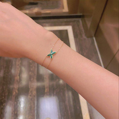 [Angela Jewellery]JEUX BRACELET MALACHITE PINK GOLD 1 DIAMOND