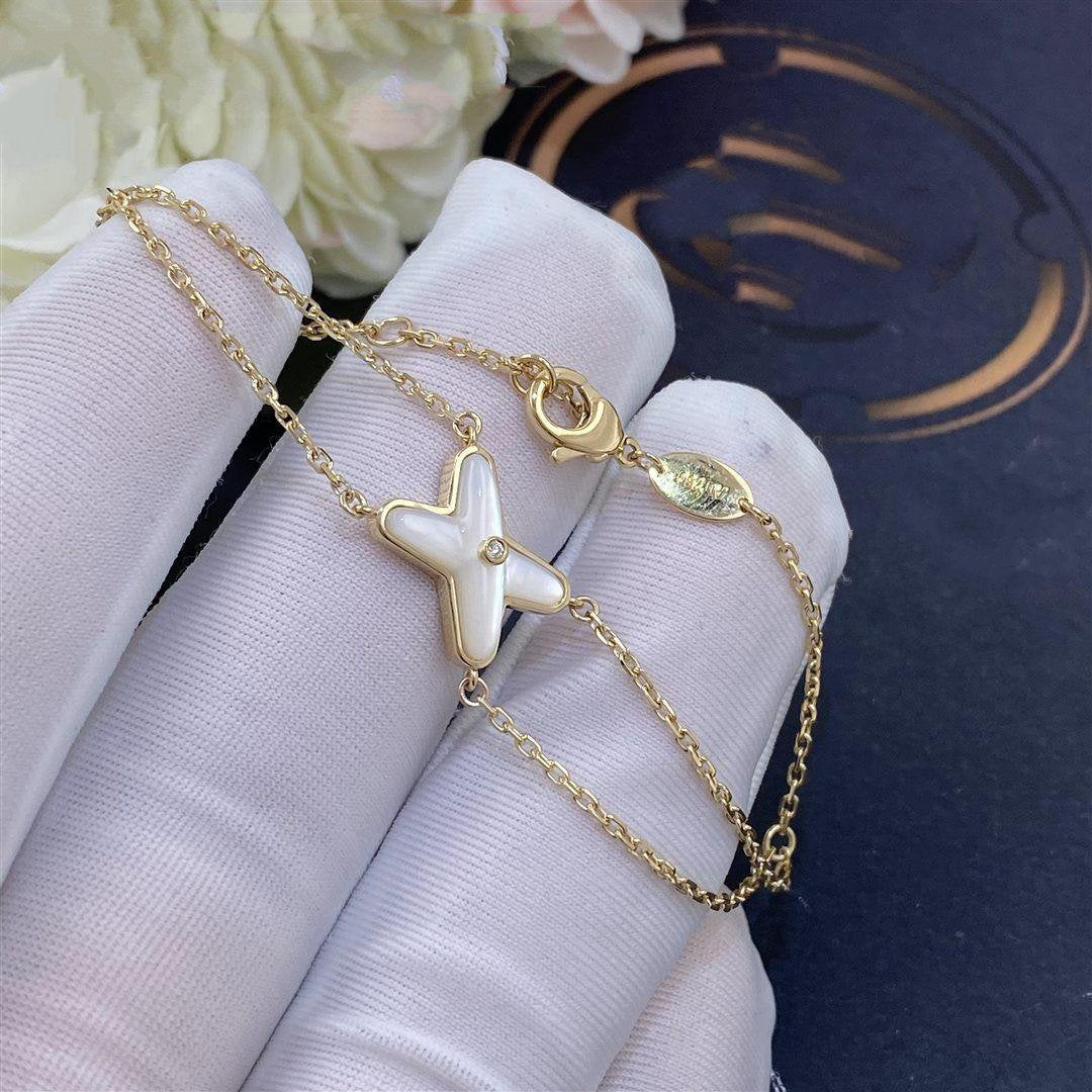[Angela Jewellery]JEUX BRACELET WHITE MOP GOLD 1 DIAMOND