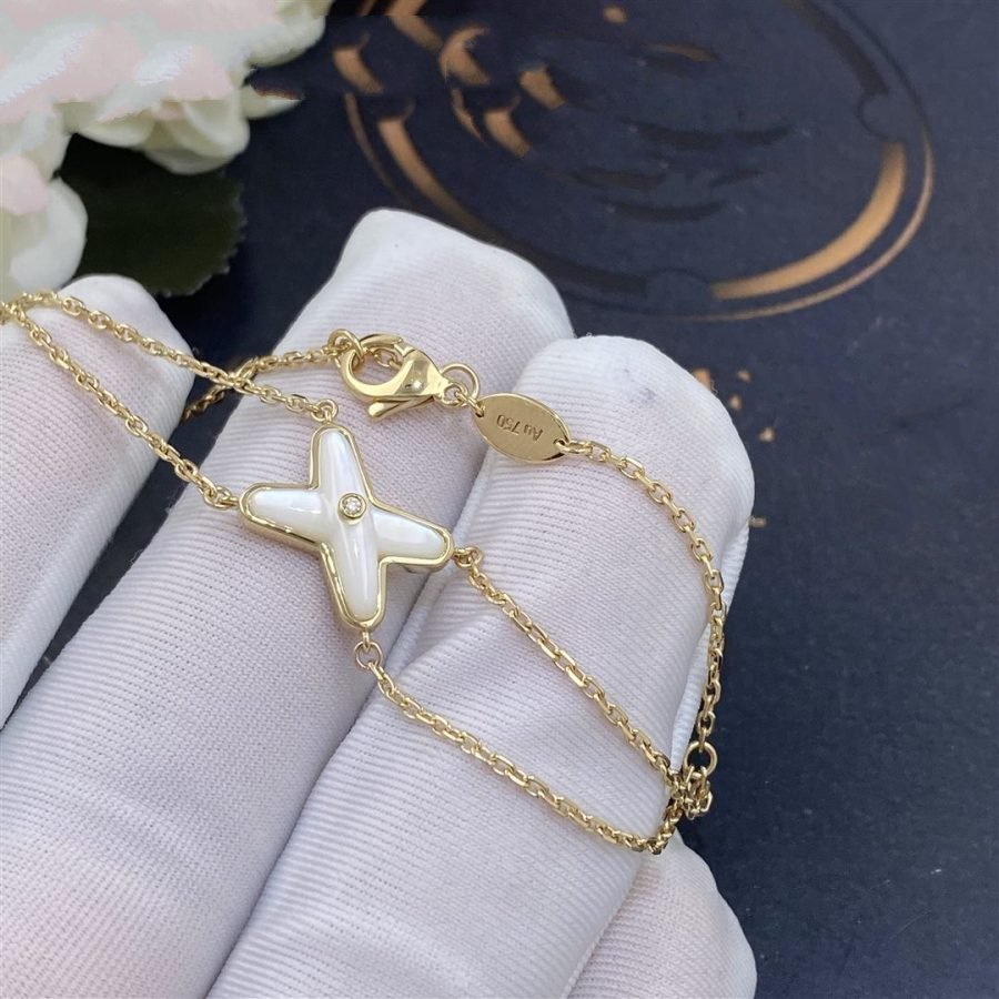 [Angela Jewellery]JEUX BRACELET WHITE MOP GOLD 1 DIAMOND