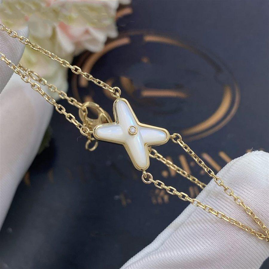 [Angela Jewellery]JEUX BRACELET WHITE MOP GOLD 1 DIAMOND