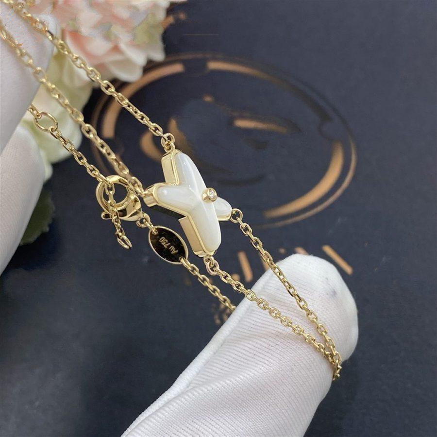 [Angela Jewellery]JEUX BRACELET WHITE MOP GOLD 1 DIAMOND