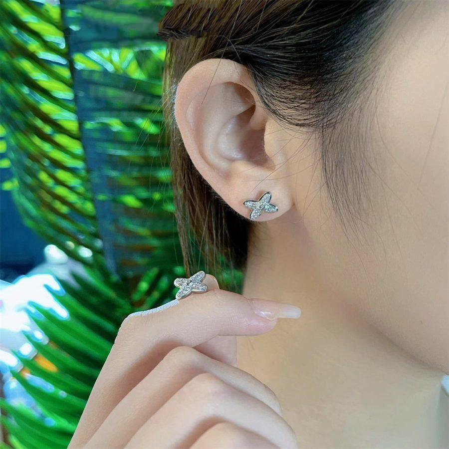 [Angela Jewellery]JEUX DE SILVER DIAMOND EARRINGS