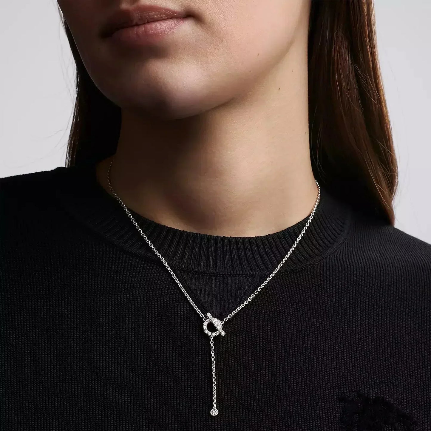 [Angela Jewellery]FINESSE SILVER DIAMOND NECKLACE
