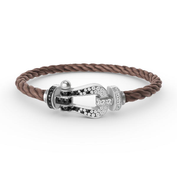 [Angela Jewellery]FORCE LARGE HORSESHOE BLACK WHITE DIAMOND BRACELET SILVER
