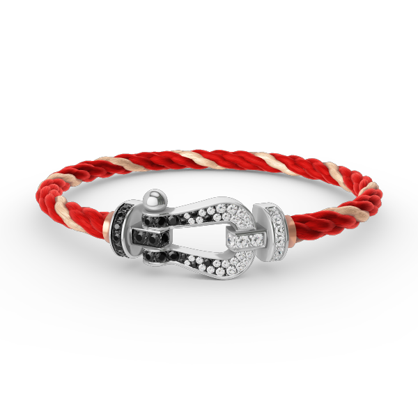 [Angela Jewellery]FORCE LARGE HORSESHOE BLACK WHITE DIAMOND BRACELET SILVER
