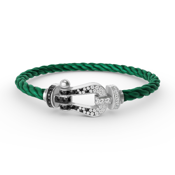[Angela Jewellery]FORCE LARGE HORSESHOE BLACK WHITE DIAMOND BRACELET SILVER