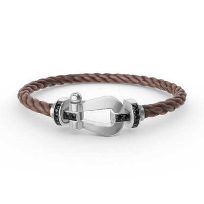 [Angela Jewellery]FORCE LARGE HORSESHOE BLACK DIAMOND BRACELET SILVER