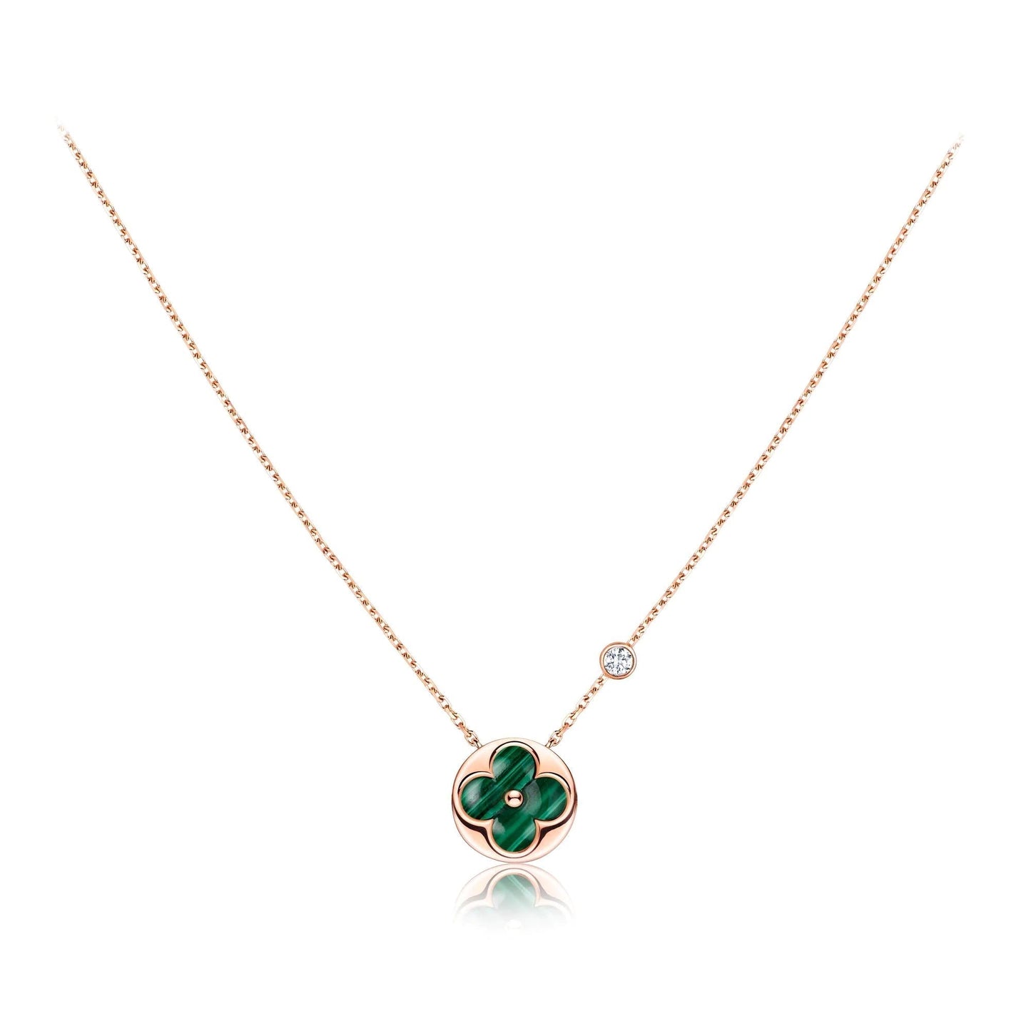 [Angela Jewellery]SUN PEDANT PINK GOLD 1 DIAMOND NECKLACE