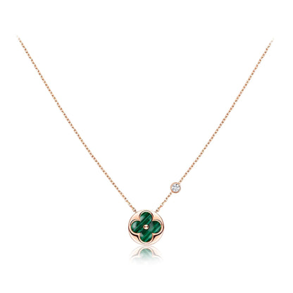 [Angela Jewellery]SUN PEDANT PINK GOLD 1 DIAMOND NECKLACE