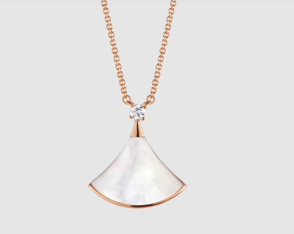 [Angela Jewellery]DREAM NECKLACE WHITE MOP PINK GOLD 1 DIAMOND