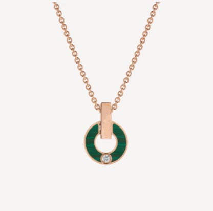 [Angela Jewellery]GARI NECKLACE PINK GOLD MALACHITE