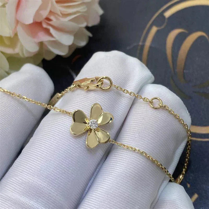 [Angela Jewellery]FRIVOLE GOLD FLOWER PINK MALACHITE BRACELET