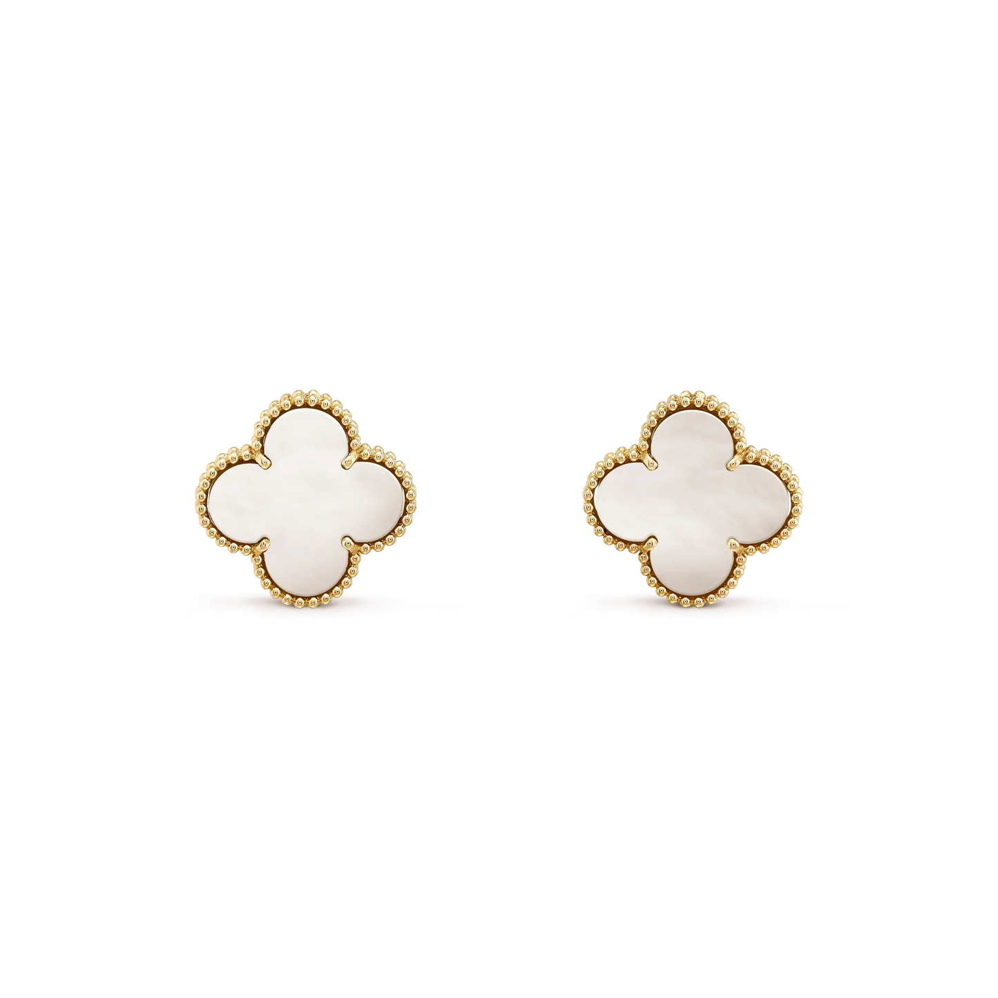 [Angela Jewellery]CLOVER MEDIUM 1 MOTIFS  WHITE MOP STUD EARRINGS