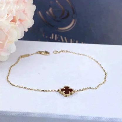 [Angela Jewellery]CLOVER  CARNELIAN SINGLE FLOWER BRACELET
