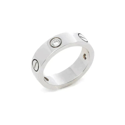 [Angela Jewellery]LOVE RING 5.5MM 3 DIAMONDS SILVER